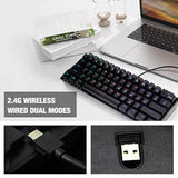 Wireless/Wired Mechanical Keyboard, Compact Full Keys Programmable Gaming/Offi