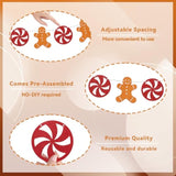 Peppermint Gingerbread Man Garland Christmas Hanging Decorations Gingerbread Winter Holiday Decor Peppermint Christmas Decorations New Year Xmas Holiday Party Supplies