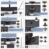 200 Pieces (50 Sets) 15Mm Leather Snap And Fastener Kit 5/8 Inches (15