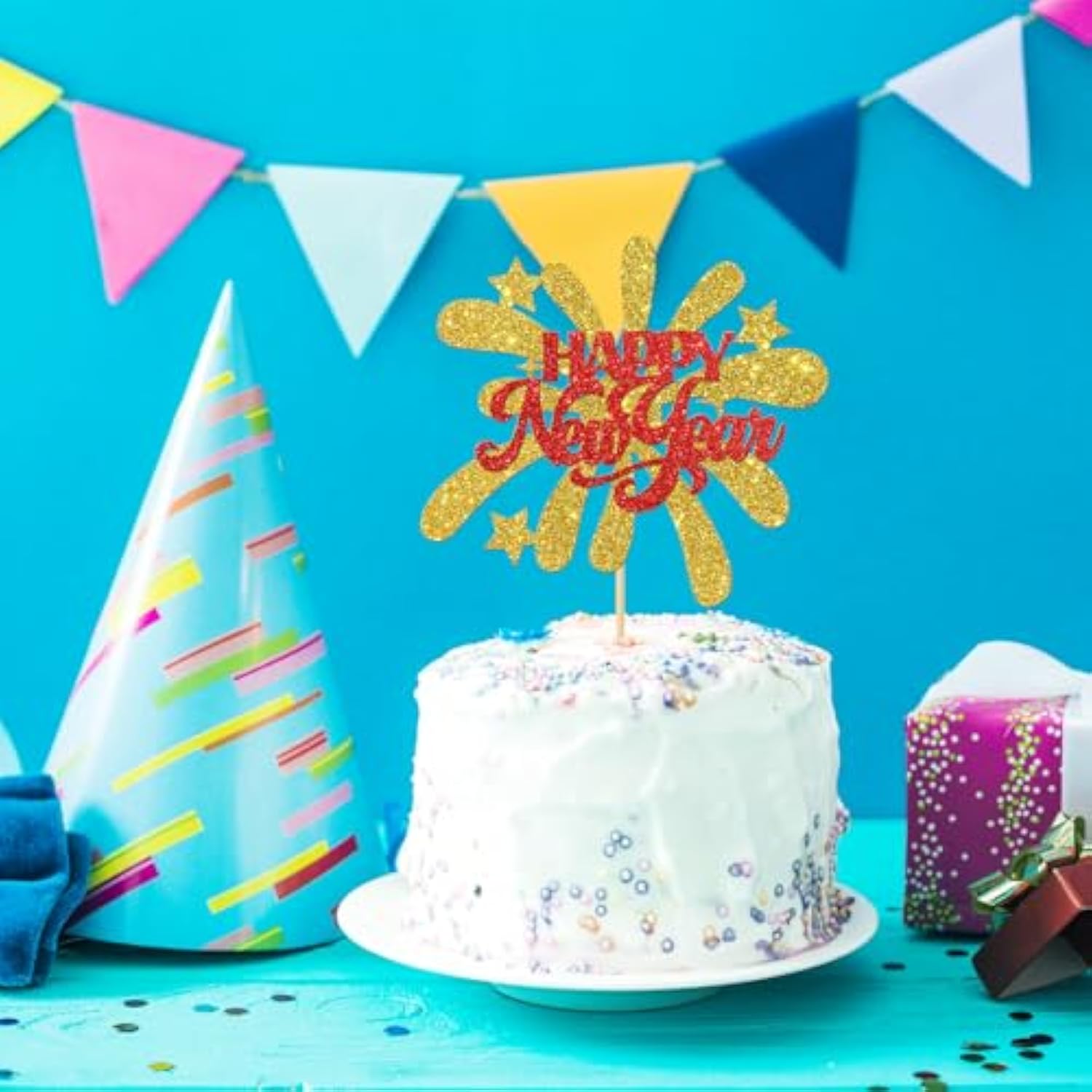 Happy New Year 2026 Cake Topper Party Decoration Signs