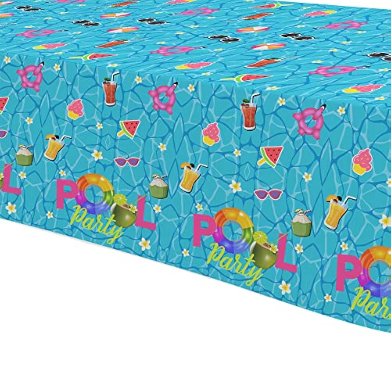 Pool Party Decorations Tablecloth, Disposable Summer Beach Party Tablecover For Birthday Baby Shower, Beach Pool Theme Party Table Decorations, 3Pack, 54In X 108In