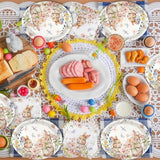 100Pcs Easter Plates, Easter Plates and Napkins includes 50pcs Oval Easter Paper Plates and Easter Napkins, Bunny Rabbit Disposable Easter Plate and Napkin for Happy Eater Decorations