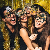12 Pcs Happy New Year 2026 Glitter Eyeglasses: Festive Party Props & Favors