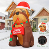 5 Ft Christmas Inflatables Outdoor Decorations, Xmas Blow Up Cute Dog Inflatable With Built-In Leds For Christmas Indoor