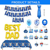 Happy Fathers Day Decorations Happy Father's Day Party Decorations Including Banner, Hanging Decorations,Best Dad Balloons,Tablecloth for Father's Day Party Supplies