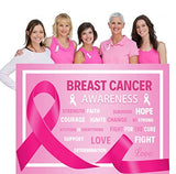 Breast Cancer Awareness Banner Backdrop Decorations Pink Ribbon Shapes Party Banner Breast Cancer Charity Activities Fundraising Gathering Banner (style 3)