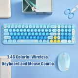 Cute Baby Bear Compact Wireless Keyboard And Mouse Combo, Colorful 85 Round Keys With Numeric Keys, 2.4G Wireless, Gift For Girls And Kids, Compatible With Notebook, Pc (Pink)