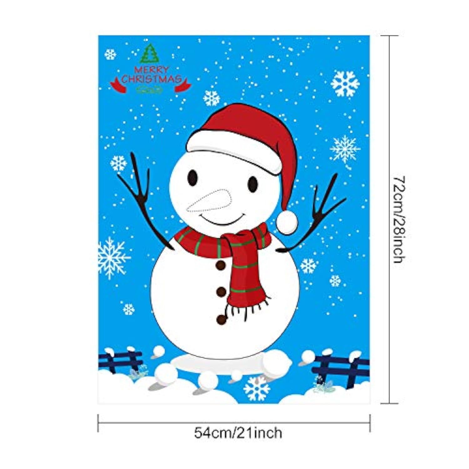 Christmas Pin the Nose on Snowman Game with 24 Noses and Blindfold Party Supplies