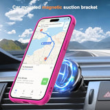 Compatible With Iphone 15 Plus Case With Invisible Magnetic O-Ring Stand Military-Grade Translucent Case For Iphone 15 Plus 6.7" [Compatible With Mag-Safe][Great Grip Feeling], Rose
