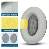 Headphones Replacement Ear Pads, Sheepskin Ear Cushions For Bose Quietcomfort 35 (Qc35) Improved Durability, Ear Pads Cushions With High-Density Foam, Thickness And Sound Isolation - Gray