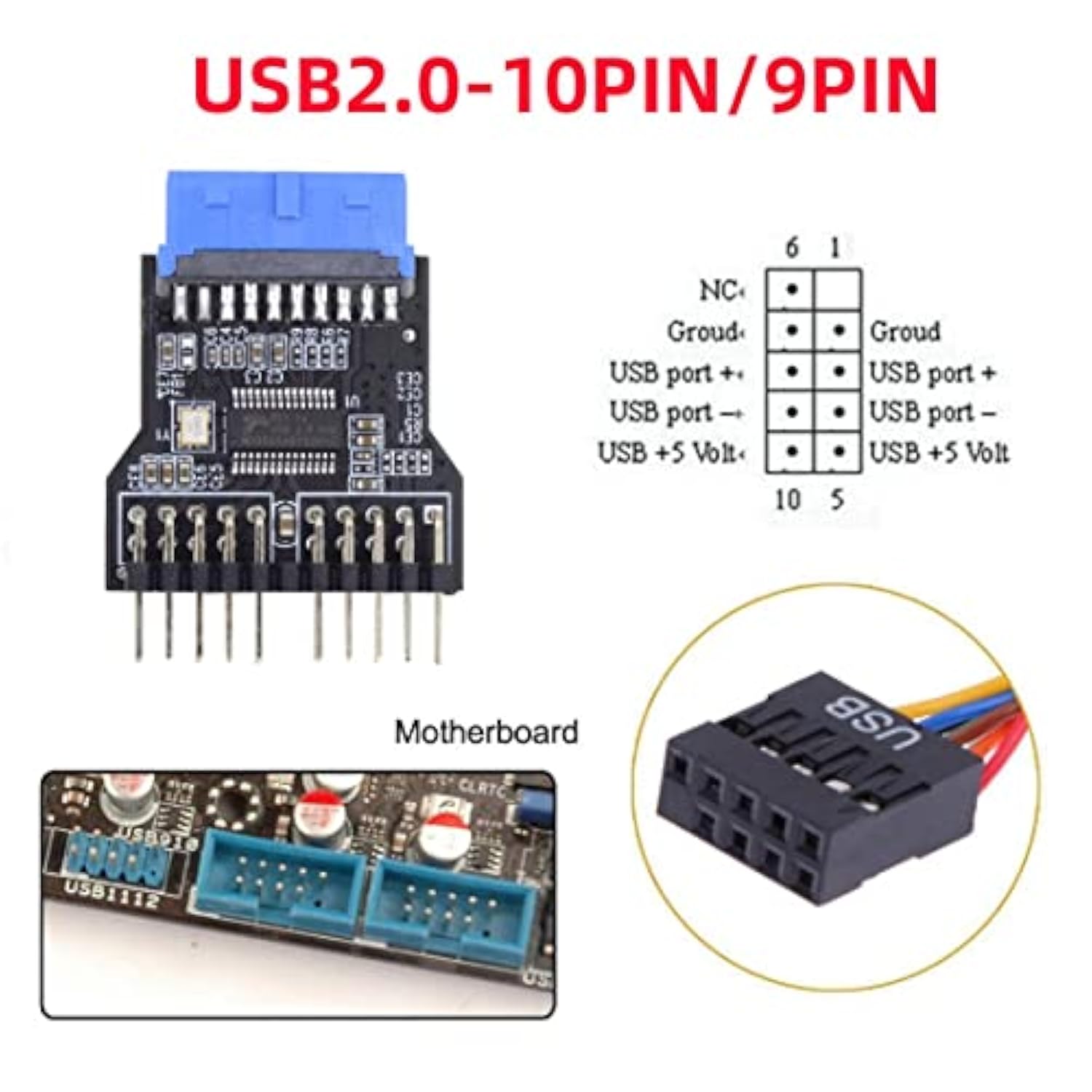 Usb 3.0 Front Panel Header Usb 19Pin To 2 Usb 2.0 9Pin Extension Hub Connector