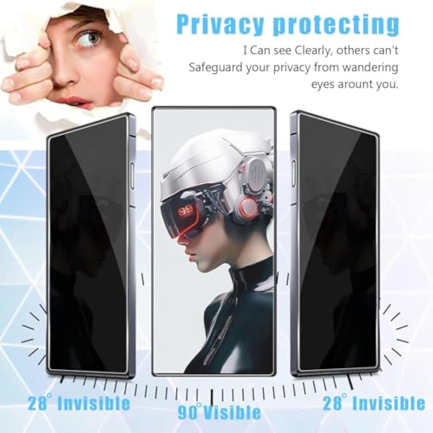 2+2 Pack For Nubia Red Magic 10 Pro/10 Pro+ Privacy Screen Protector[Not Glass]+Tempered Glass Camera Lens Protector,Flexible Tpu Film, Anti-Spy Screen Protector For Red Magic 10 Pro/10 Pro+