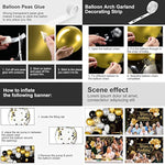 Black And Gold Birthday Party Decorations 50 Pieces Gold Black Balloon Arch Garland Kit Happy Birthday Backdrop Banner Decorations For Kids Men Women Party Supplies Decor