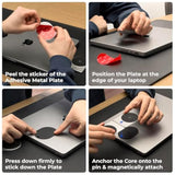 Edge Pro Core - Magnetic Mount Phone Holder Stand For Computers And Tablets | Secure Metal Plate Adhesive Or Standalone Mode Compatible With Magsafe, Qi, And Non-Magsafe Devices, Black