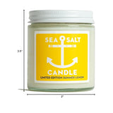 Sea Salt Summer Lemon Candle Cutie | Limited Edition | 100% Natural Soy Base | 4 Ounce Glass Jar