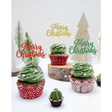 24pcs Merry Christmas Cupcake Toppers Xmas Party Cake Decor