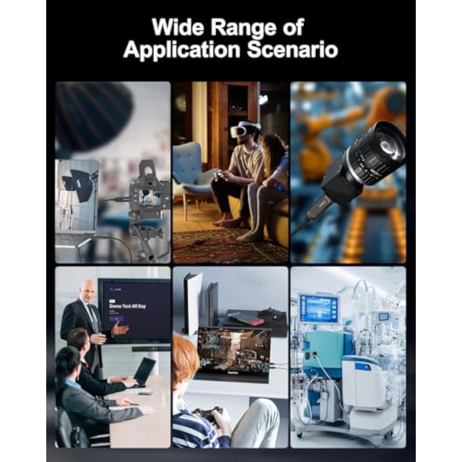 Usb A To Usb C Fiber Optic Cable 50Ft, 10Gbps Usb 3.2 Gen2 Usb C Cable, Ultra Slim & Long Distance Type C Cable With Germany Siliconline Chip For Logitech 4K Camera,Vr/Ar,Video Conference