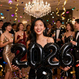 16in Black 2026 Number Balloons New Year Eve Party Decorations