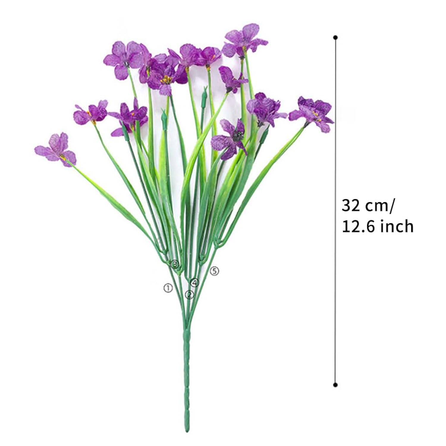 Artificial Violet Flowers, 6 Bundles Fake Flowers Plant Artificial Violet Flowers Uv Resistant Faux Bouquet Decor For Home, Garden And Wedding(Purple)