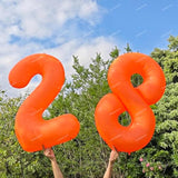 40 In Orange Birthday Number 2 Balloons Fluorescent Orange Balloon Helium Foil Balloons For Boys Girls Birthday Wedding Baby Shower Fluorescent Party Decorations Supplies 2