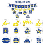 We Appreciate You Decorations Blue Gold Thank You for All You Do Backdrop