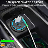 Usb C Car Charger Socket 12V Usb Outlet 2 Pack,78W Rv Usb Outlet Dual 30W Pd Usb-C And 18W Qc3.0 Car Usb Port With Button Switch Waterproof For Car Rv Boat Marine Truck Motorcycle Ect