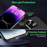 Slim Borderless For Iphone 15 Pro Max Phone Case 6.7"(2023) Ultra-Thin Lightweight Frameless Matte Hard Pc Cover Case With Pull Ring Shockproof Non Slip Rope,Suppor Wireless Charging-Black