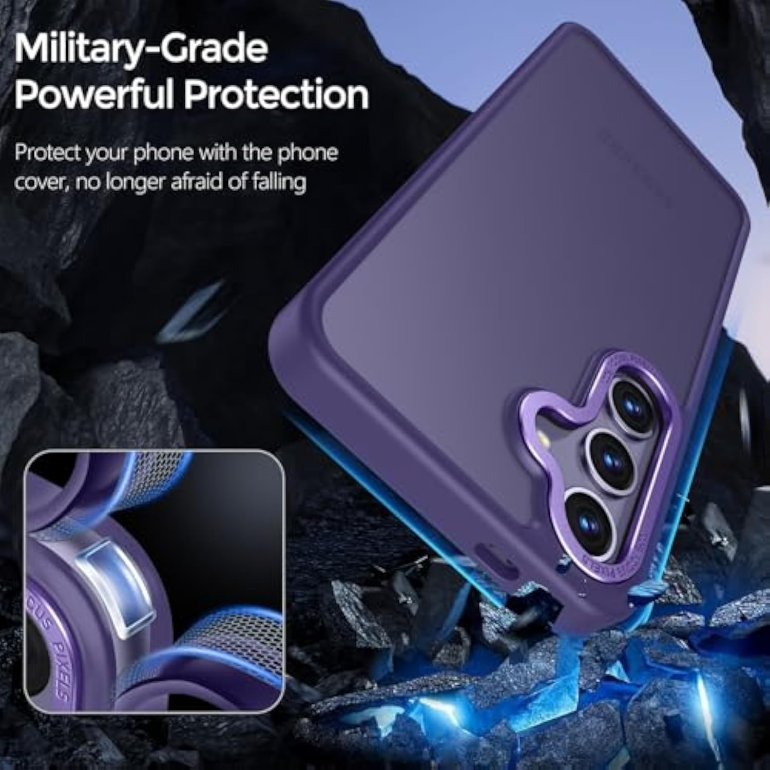 For Samsung Galaxy S24 Plus Case, S25 Plus Case, Translucent Frosted Skin Feel Hard Pc Back Soft Silicone Edge, Slim Fit Protective Phone Cover For Samsung S25+/ S24+, Matte Purple