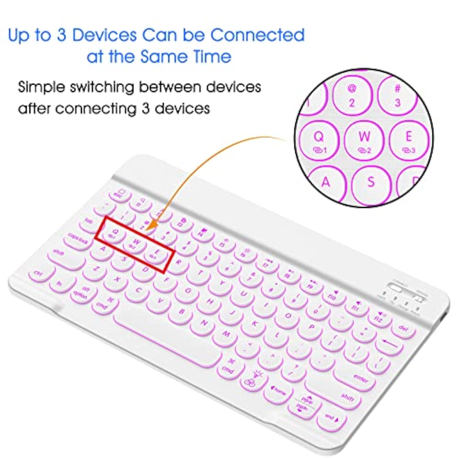 Universal Portable Wireless Bluetooth Keyboard For Ipad/Iphone/Tablet, Backlit