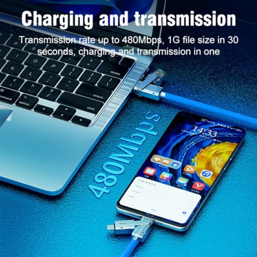 2 Pack USB C to C Cable 5ft-Fast Charger-Chubby Silicone 4 in 1 USB C Charging Cable USB A/Type C to Multi-Charger Cables & Data Sync,480Mbps for
