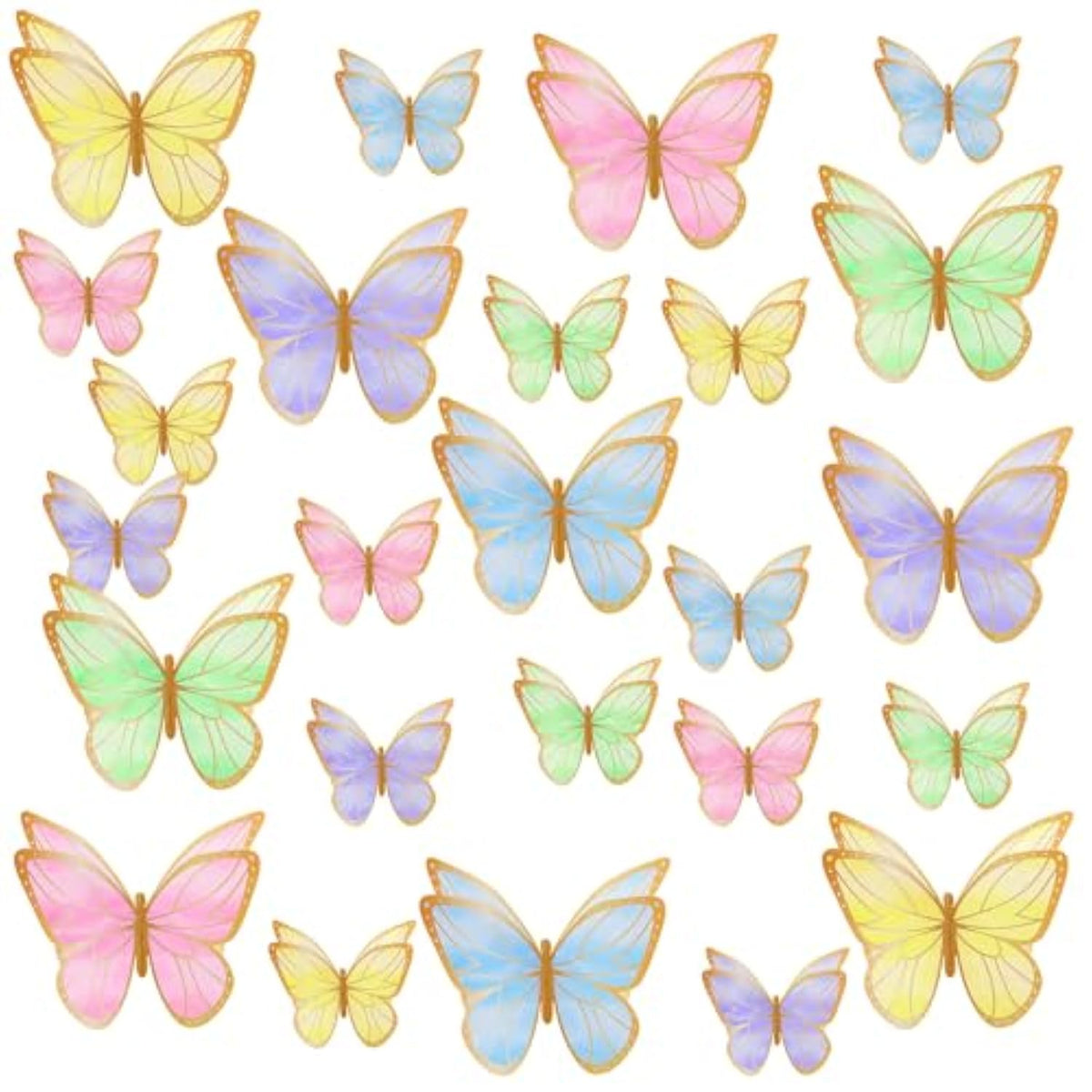 15-Piece Golden Butterfly Table Centerpieces for Birthday and Theme Party Decor