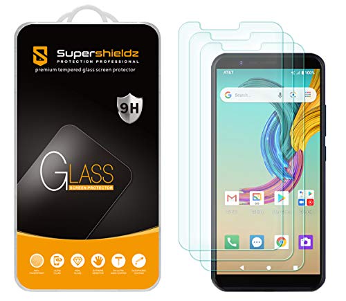 (3 Pack) Designed for AT&T Fusion Z Tempered Glass Screen Protector, Anti Scratch, Bubble Free