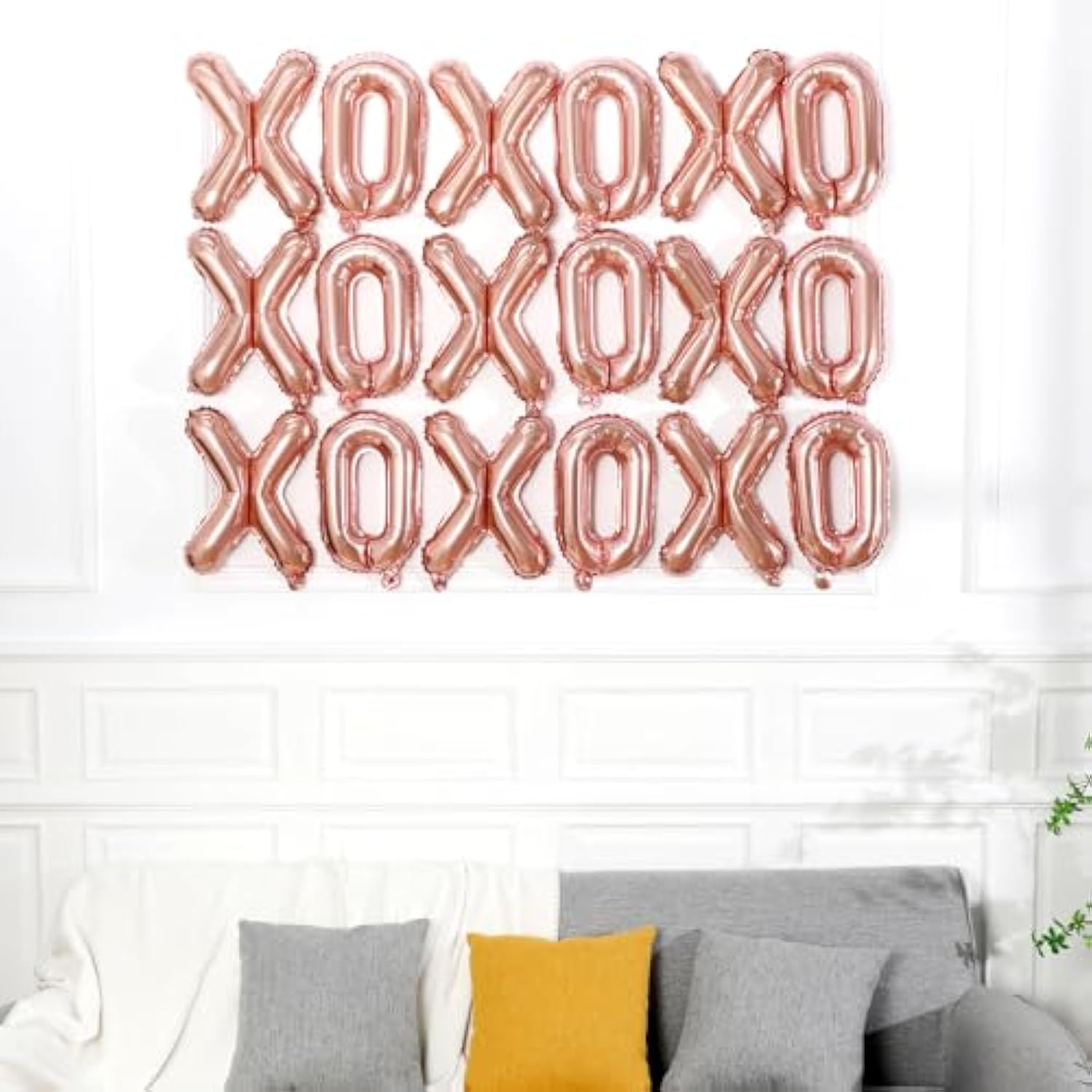 32 Pcs Valentines 16 Inches Xoxo Balloons Xoxo Letter Foil Balloons Banner Decorations For Wedding Bachelorette Party Supply(Rose Gold)