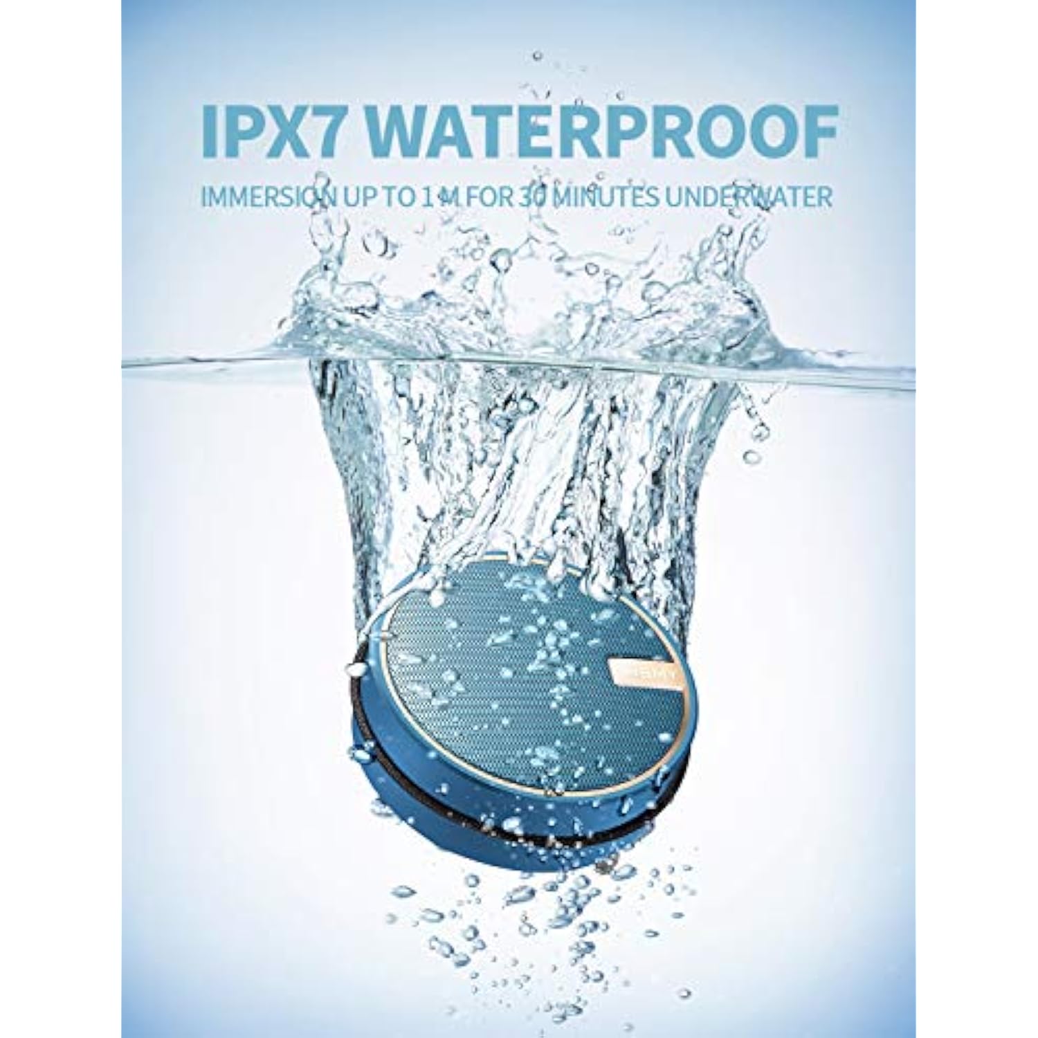 C12 Ipx7 Waterproof Shower Bluetooth Speaker, Portable Small Speaker, Speakers Bluetooth Wireless Loud Clear Sound Support Tf Csuard Ction Cup For Outdoor Kayak Canoe Beach Gift (Navy)