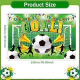 22 PCS Soccer Party Decorations, Includes Banner, Backdrop, Latex Balloons, Cupcake Toppers, Honeycomb Centerpieces, for Soccer Themed Party Decorations Supplies