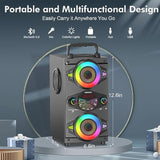 Bluetooth Speakers, 60W Portable Wireless Loud Outdoor Home Party Bluetooth Speaker With Subwoofer, Fm Radio, Led Colorful Lights, Microphone, Remote And Big Powerful Stereo Deep Bass Sound Boombox