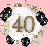 36 Pieces 40Th 50Th 60Th 70Th Birthday Party Latex Balloons Black Numb