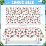 3 Pack Summer Flamingo Tablecloth Party Decorations, Hawaiian Tropical Plastic Table Cloth, Disposable Luau Table Cover For Summer Flamingo Picnic Birthday Party Supplies Decorations, 54” X 108”