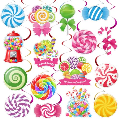 Candyland Party Decorations - 32 Pcs Candy Hanging Swirls