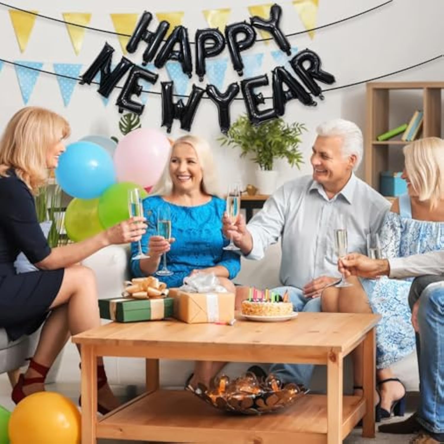 2026 Balloons Black New Year Party Supplies for Eve Celebration