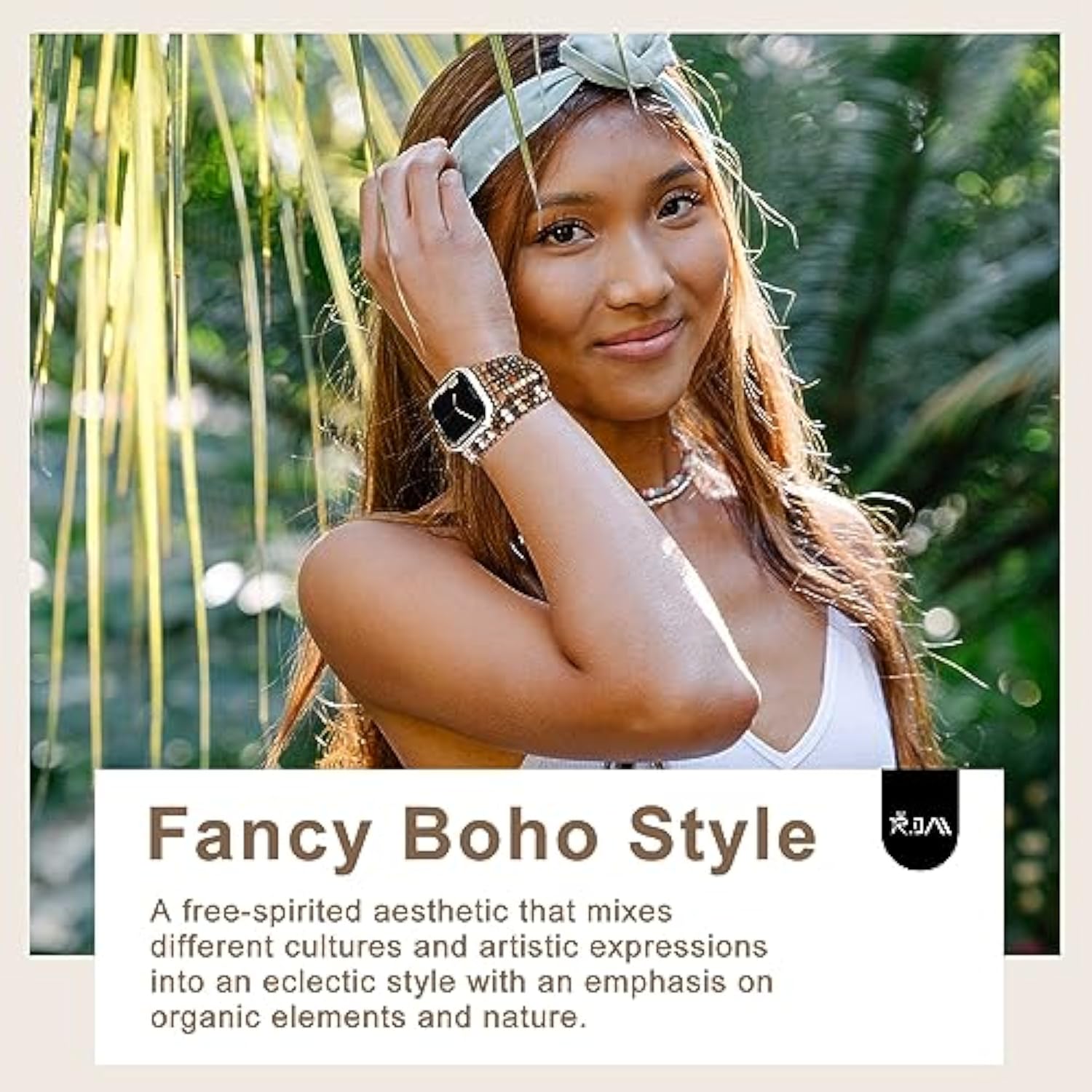 Boho Beaded Watch Band Women Compatible With Apple Watch Band 38Mm 40Mm 41Mm 42Mm(S10) Brown Stone Bracelet Adjustable Handmade Braided Rope Watch Strap For Iwatch Series 10/9/8/7/6/5/4/3/2/1/Se