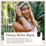 Boho Beaded Watch Band Women Compatible With Apple Watch Band 38Mm 40Mm 41Mm 42Mm(S10) Brown Stone Bracelet Adjustable Handmade Braided Rope Watch Strap For Iwatch Series 10/9/8/7/6/5/4/3/2/1/Se