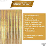 Champagne Gold Fringe Curtain Backdrop 3.2x8ft Pack of 2 Party Decor