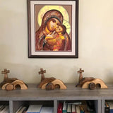 Empty Tomb Easter Scene And Cross Decoration, Jesus Tomb Tray Bundle Kit, Wooden Easter Jesus Sign Tiered Tray Decorations For Religious Home Office Tabletop Christian Gifts (Wood - A)