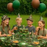 Camo Party Decorations Kit – Complete Camouflage Birthday Party Supplies With Hats, Blowouts, Treat Bags, 14 Swirls, Pennant Banners & Backdrop For Army, Military, Hunting, Going Away Parties