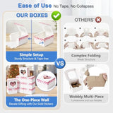 4-Inch Kids Valentines Cookie Boxes 25 Pcs Heart - Bakery Treat Boxes For Mothers Day Gifting, Wedding To-Go Containers For Favors Cake Slice, Macarons, Donuts 4X4X2.5