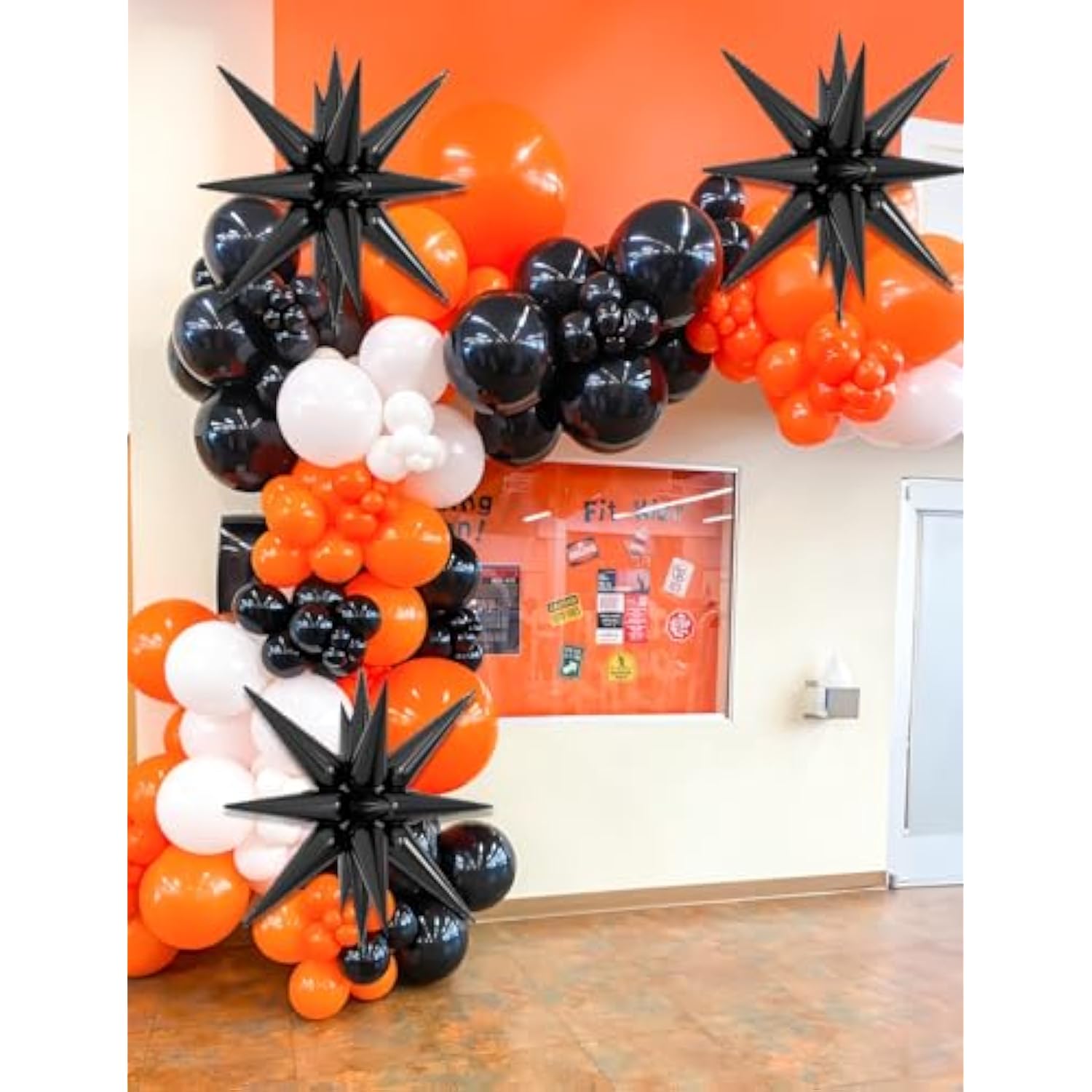 8pcs Black Star Balloons 22 Inch Foil 4D Spike Mylar Balloons for Party Decorations