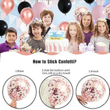 Pink & Black 55Pcs Balloon Set (12Inch) - Rose Gold Confetti, Female Gift, Ideal For Wedding, Birthday, Party Decoration