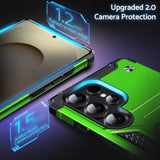 Galaxy S25 Ultra Case, Military Grade Shockproof Protective Phone Case Cover With Enhanced Metal Ring Kickstand [Support Magnet Mount] Compatible With Samsung Galaxy S25 Ultra, Grass Green