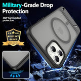 For Iphone 12 / Iphone 12 Pro Case: [Fit For Magsafe] Strong Magnetic & Invisible Stand, Military-Grade Drop Protection With Screen Protector, Adjustable Kickstand Slim Frosted Matte Phone Case, Black